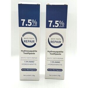 Lot of 2 BARUBT 7.5% nHAP White Tooth Repair NANO Hydroxyapatite Toothpaste